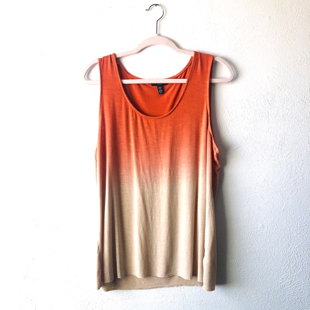 🆕 Kenneth Cole orange and tan ombré tank top A11